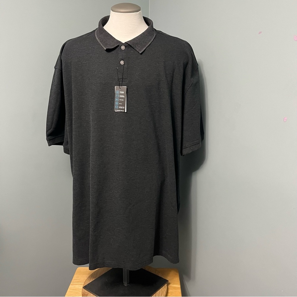 BRITCHES ultimate polo short sleeve shirt Mens size 5XT charcoal NWT